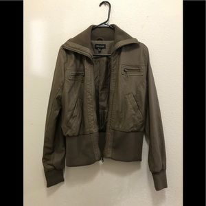 Dark Brown suede bomber jacket